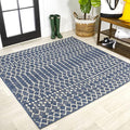 JONATHAN Y Moroccan Geometric Indoor Outdoor Square Area Rug 3X3 Navy/Beige by JONATHANY