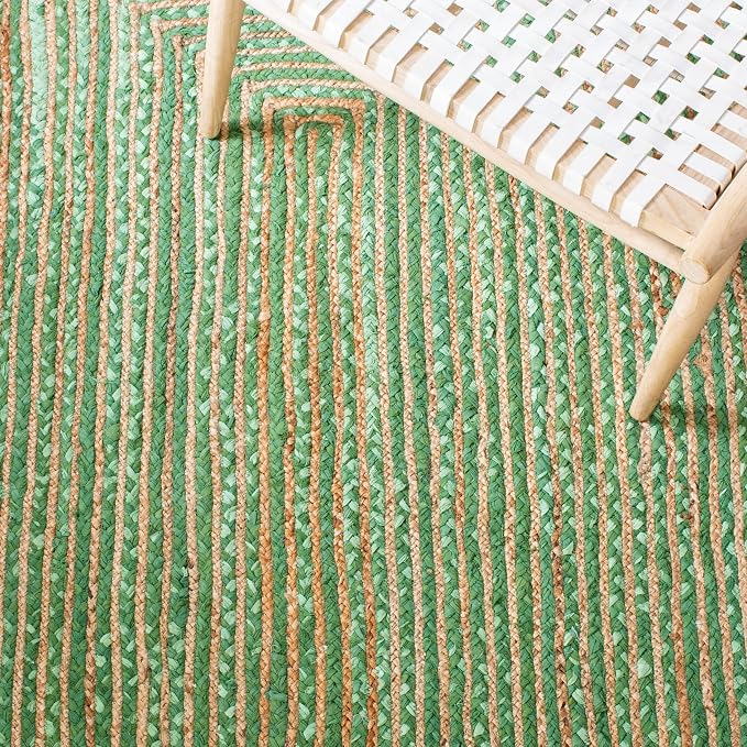 SAFAVIEH Cape Cod Collection 8' x 10' Green / Natural CAP201Y Handmade Boho - Image 6