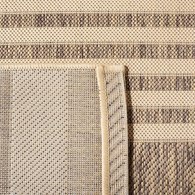 SAFAVIEH Courtyard Collection 2'3' x 14' Brown/Bone CY6062 Stripe Indoor/ - Image 4