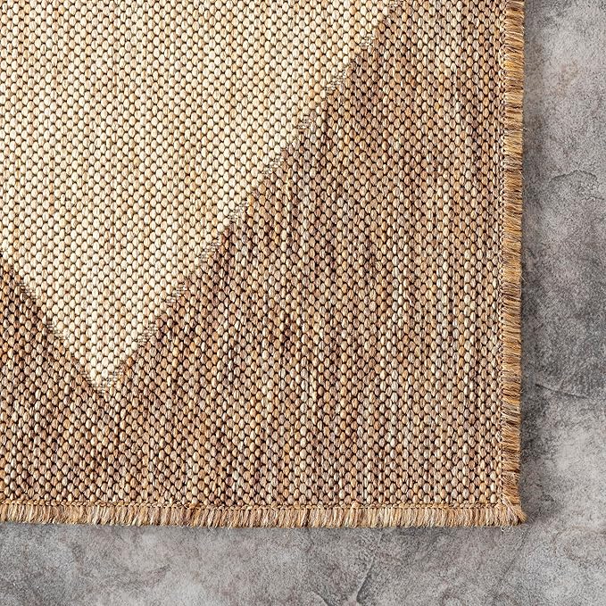 Nuloom Outdoor Performance Collection Sabina Brown/Ivory, High Traffic - Image 4
