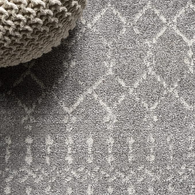 JONATHAN Y Boho Vintage Diamond Gray/Ivory Indoor Area Rug 5X8 ft, Moroccan Hype - Image 4