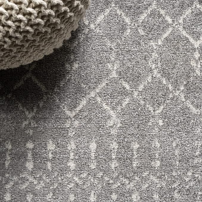 JONATHAN Y Boho Vintage Diamond Gray/Ivory Indoor Area Rug 8X10 ft, Moroccan - Image 5